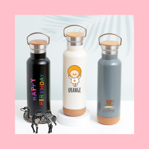 스텐핸들 코르크 텀블러 이중진공 500ml