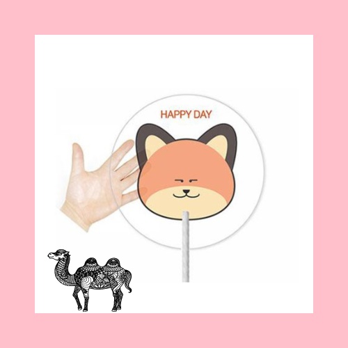 주문제작 투명 PET 원형자루 부채