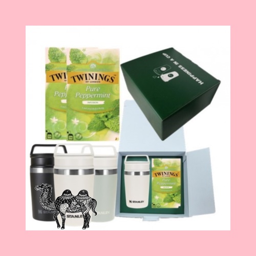 스탠리 진공 숏 트래블 머그 236ml 트와이닝 페퍼민트 25개입 1팩 선물세트