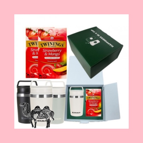 스탠리 진공 숏 트래블 머그 236ml 트와이닝 딸기망고 티백 25개입 1팩 선물세트