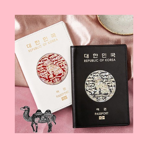 백호 자개 소가죽 여권케이스