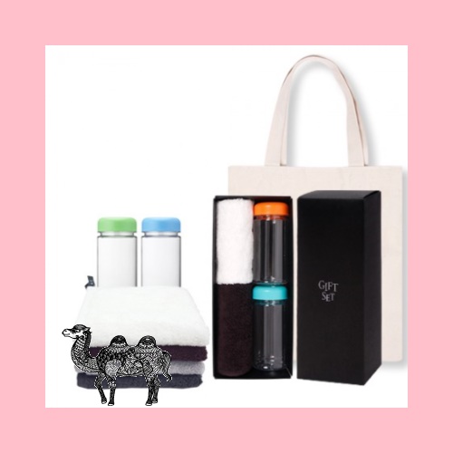 주방고리 40수코마 2p 보틀350ml 2p세트 에코백포함 타올