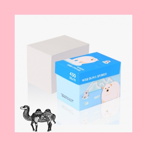북극곰 미니박스 친환경 종이 점착메모지 50X70