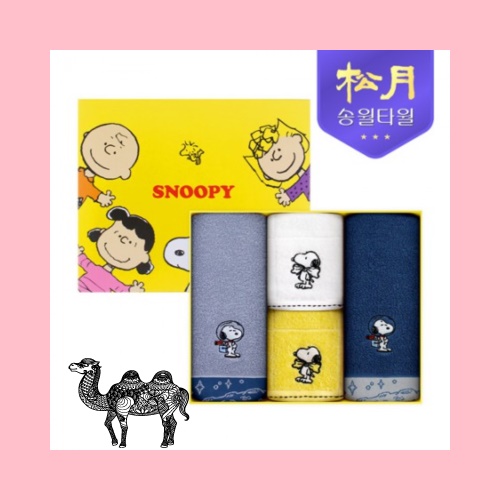 스누피 스페이스40 스누피 왕리본36 4P세트 세면2 핸드2 타올