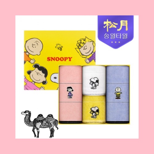 스누피 프렌즈40 스누피 왕리본36 4P세트 세면2 핸드2 타올