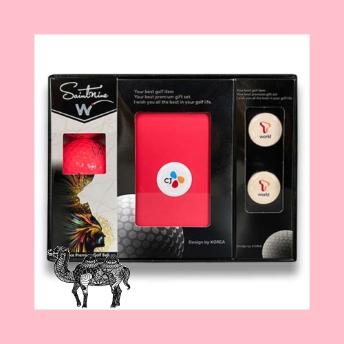 넥센세인트나인w컬러볼3알 에폭시볼마커자석클립2set 골프파우치 골프공선물세트
