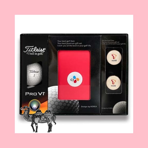 타이틀리스트Prov1골프공3알 에폭시볼마커자석클립2set 골프파우치 골프공선물세트