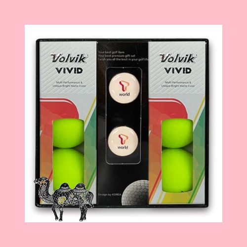 볼빅비비드6알 에폭시볼마커자석클립2set 골프공선물세트