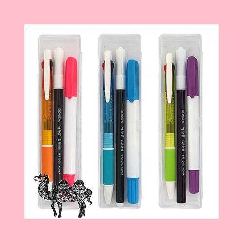 문구세트B형 11 3색 볼펜 컴퓨터용싸인펜 고체형광펜