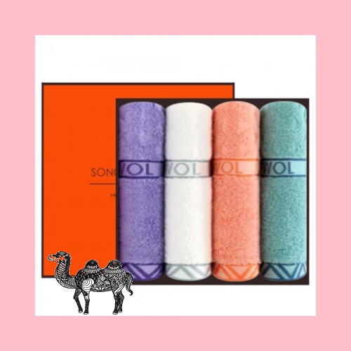 송월타월 베이직 에스닉 140g 4P 선물세트 답례품수건 답례수건
