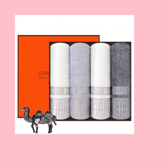 송월타월 격자 170g 4P 선물세트 답례품수건 답례수건