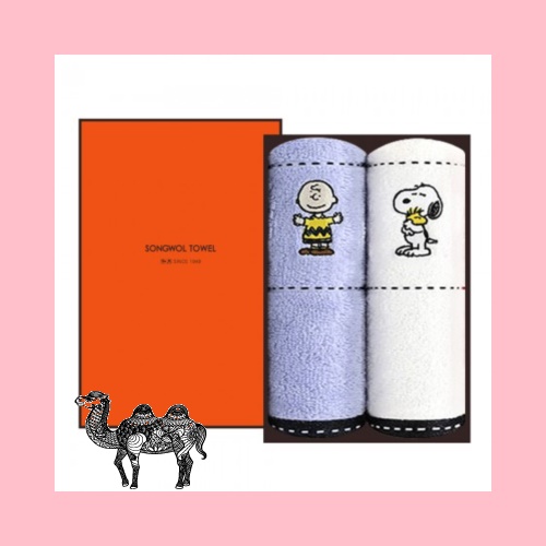 송월타월 스누피 프렌즈 140g 2P 선물세트 답례품수건 답례수건