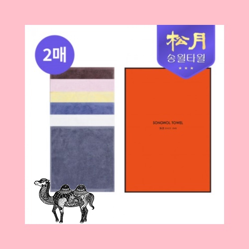 송월타월 컬러 고리 핸드타올 2P 세트
