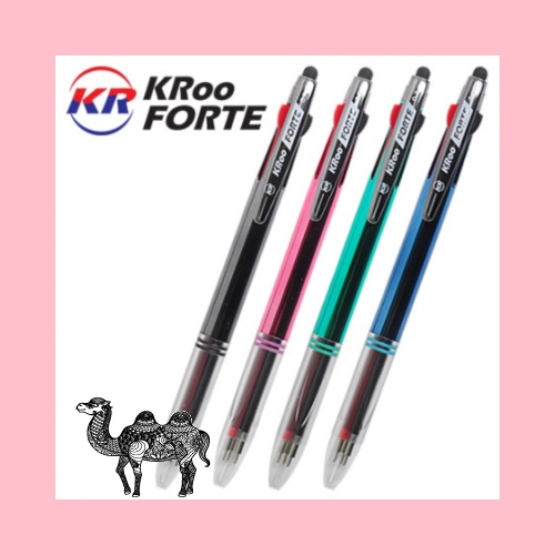 국산 크루 포르테3색UV 0.7mm 초저점도심 독일잉크 볼펜