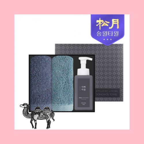 아빠마음 생활세트 4호 항균무지 150g 타올2P 핸드워시500ml 1P