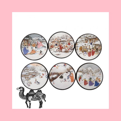 한국전통민화코스터 6종 2