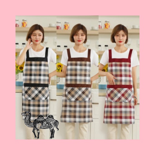 깅엄 체크 앞치마