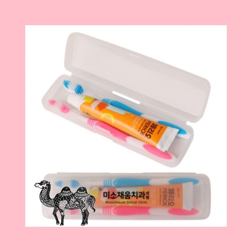 커플 휴대용 치약 칫솔 3in1 세트