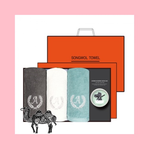 송월타월 시계선물세트 에이스150g 3p 욕실시계 1p 쇼핑백