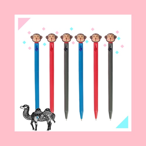 원숭이캐릭터볼노크펜 볼펜