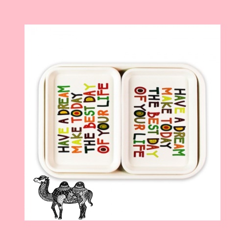 무광멜라민 직쟁반 영어 3P