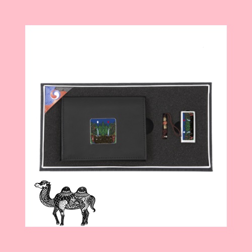 일월오봉도자개소가죽명함지갑 일월오봉도자개USB