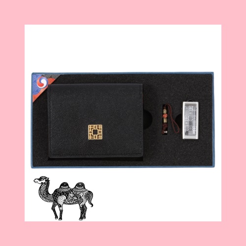 완자문소가죽명함지갑 창살문블랙자개USB