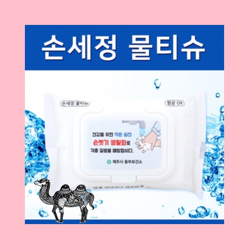 손세정 화이트 물티슈 캡형 20매