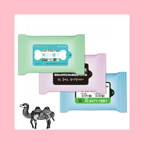 파스텔 3종 렌덤 무광 물향기 물티슈 20매용
