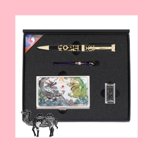 한글 볼펜 쌍용도자개명함 한글자모음자개USB