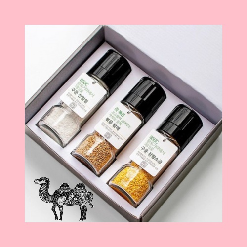 850&ordm; 제대로구운최상급소금 글라인더원형120ml 3조세트