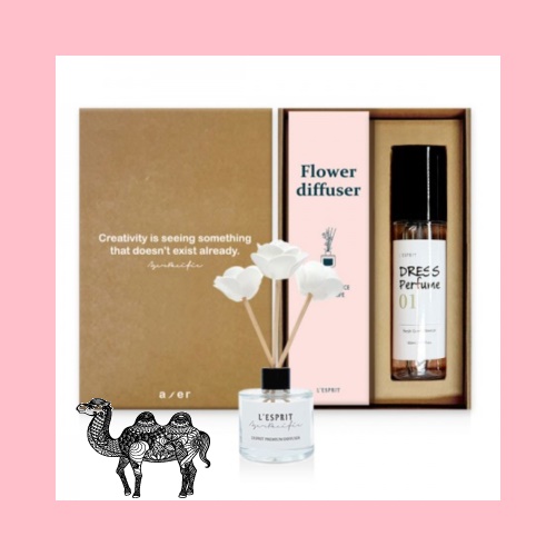 레스쁘리 2P 선물세트 C 미니로즈 디퓨저 50ml 드레스 퍼퓸 100ml