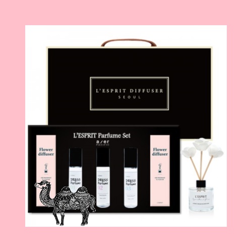레스쁘리 5P 선물세트 A 미니로즈 디퓨저 50ml 2입 드레스 퍼퓸 100ml 3입
