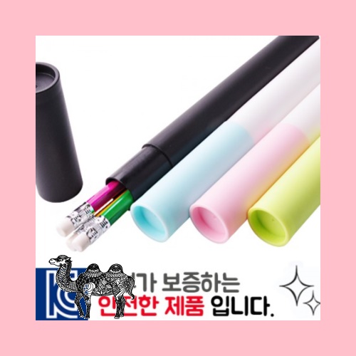 인젝션 육각지우개연필 3P 바닐라원통세트