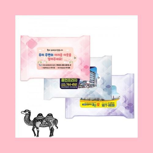 스퀘어 3종 렌덤 유광 물향기 물티슈 10매용