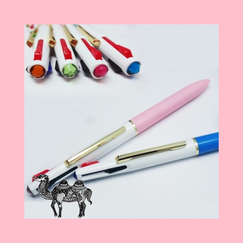 큐빅디자인3색볼펜