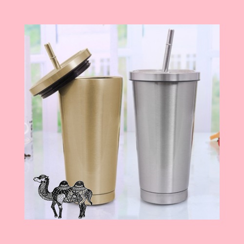 이중 스텐 빨대 텀블러 500ml