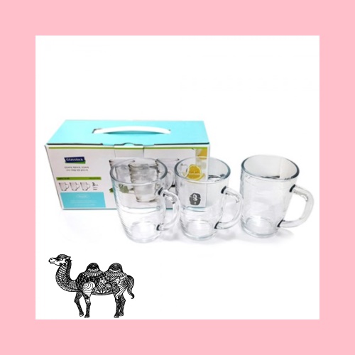 글라스락 강화머그 3조세트 350ml 3p