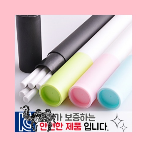 백색원형미두연필 5P 바닐라원통세트