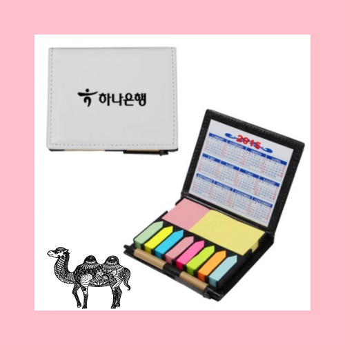 화이트 8색점착메모함 페이퍼펜