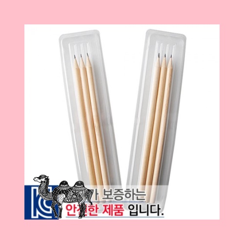 투명사각.원목양절연필3p세트