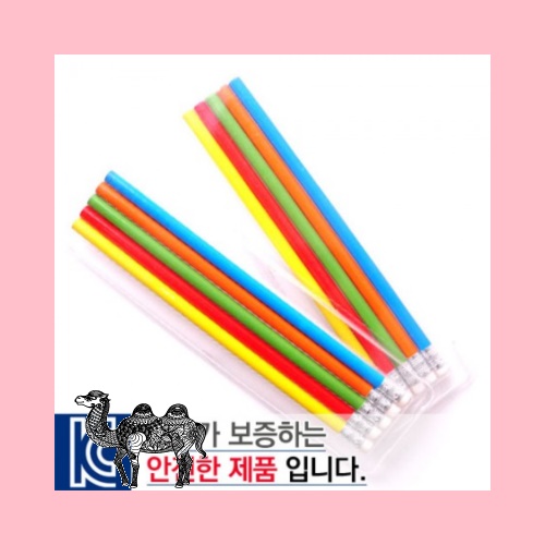 국산투명사각&middot;무지개연필5P세트