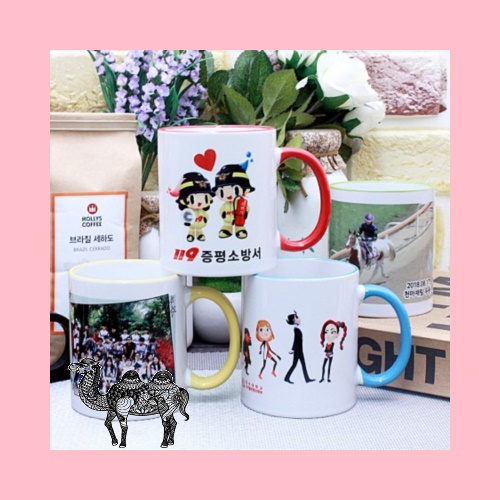 리빙화이트 직선핸드라인포토머그컵