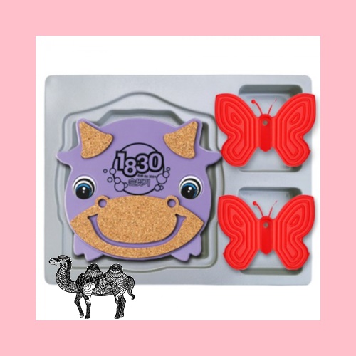 황소콜크 냄비받침 나비냄비집게
