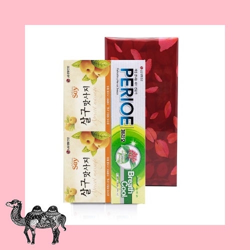 페리오 치약 160g 1입 + 살구비누 100g 2입 세트 칫솔 덴탈용품