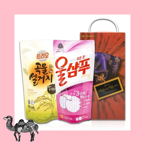 애경 트리오 곡물설거지 300 울샴푸 300 리필 세트 세제 주방세제