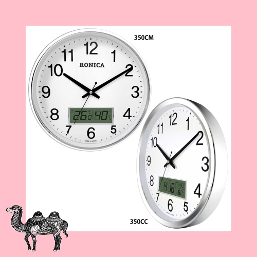 로니카 유광크롬 캘린더온도계 무소음벽시계 R350CC R350CM 벽시계