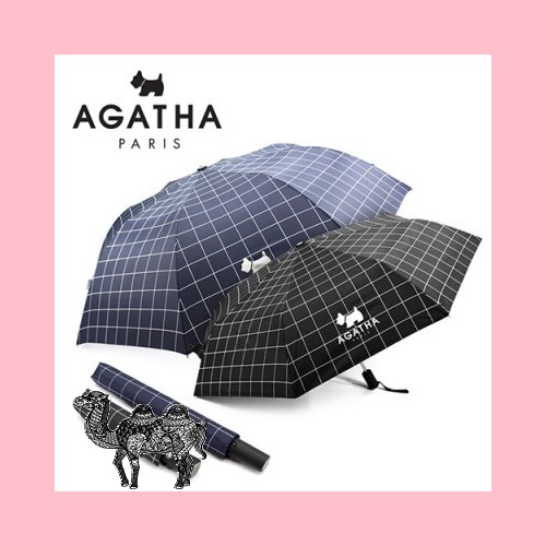 아가타 체크 2단+3단완자동 우산세트