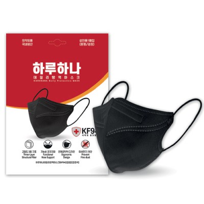 하모니케어 하루하나 데일리방역마스크 KF94 (중형검정 1매)