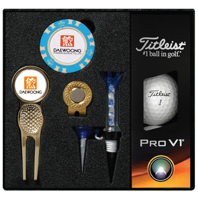 타이틀리스트 Pro V1 골프용품세트(골드)